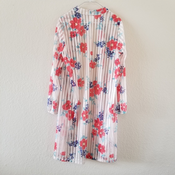 Vintage Laurel Ridge Semi Sheer Floral Print Kimono Top Size 16 - Picture 4 of 7